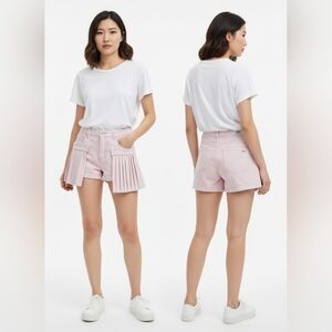 Women's Pink Pleated Shorts